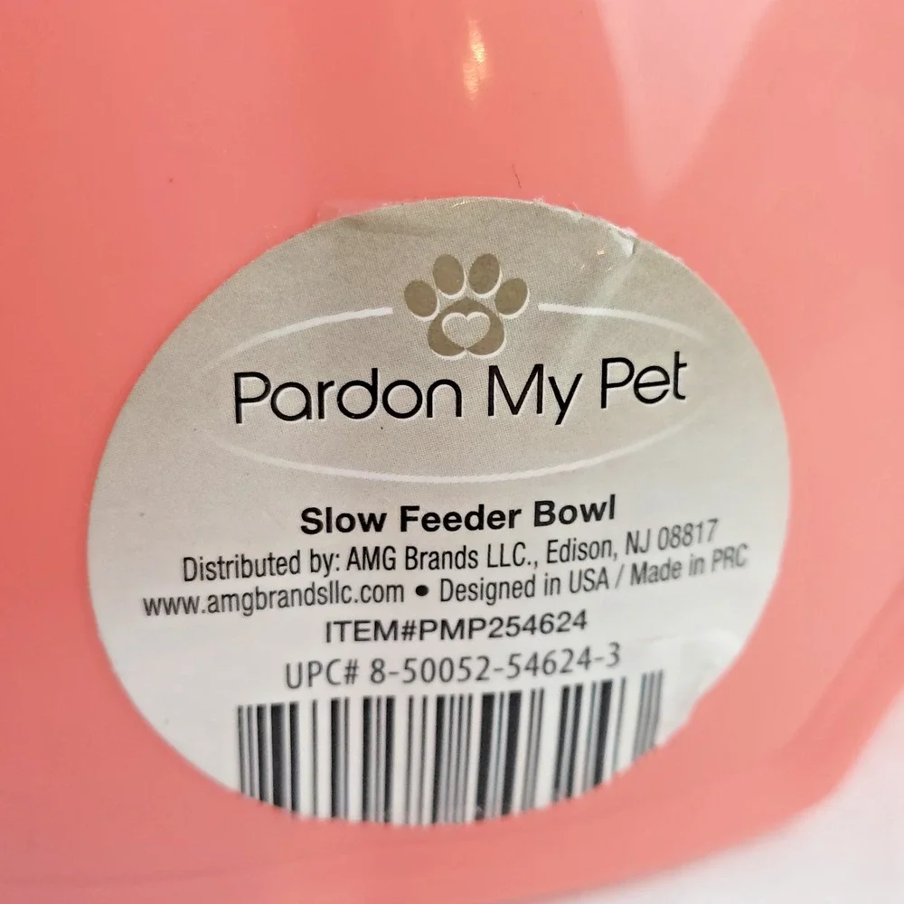 Slow Feed Dog Cat Bowl, Pink, Small: 1.5 Cup, Busy Pet Non Slip, 8 Inch Diameter